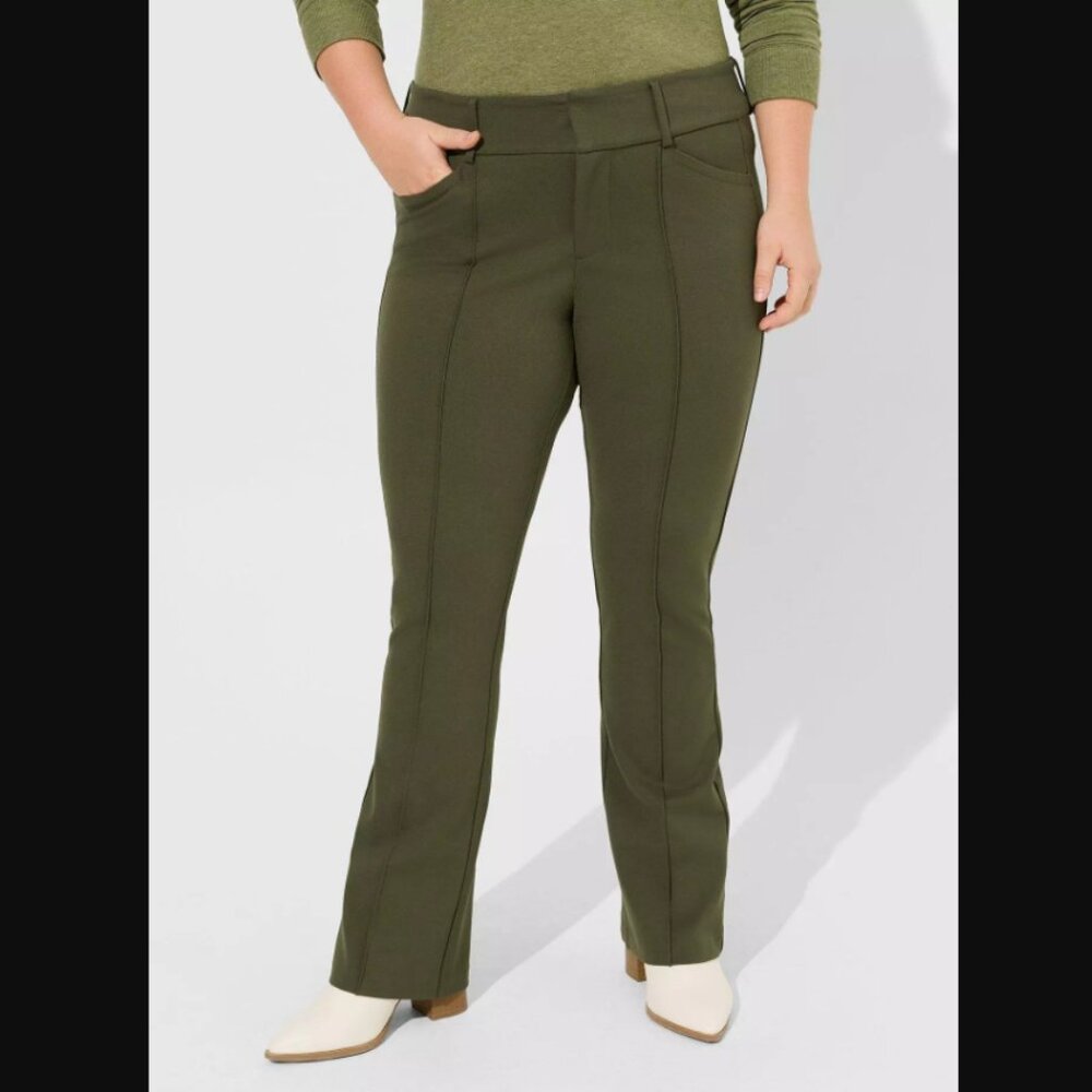 NWT Torrid Pintuck Trouser Boot Studio Luxe Ponte Mid Rise Pant 20 Tall